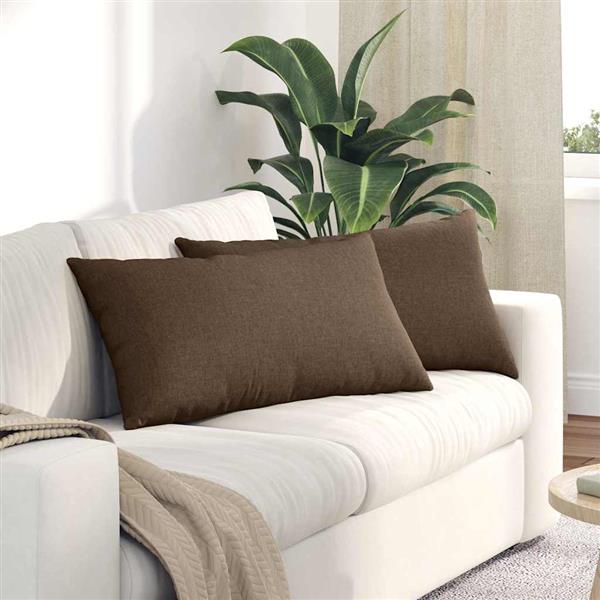 Grote foto vidaxl sofa kussens 2 pcs bruin 80 x 40 cm stof huis en inrichting woningdecoratie