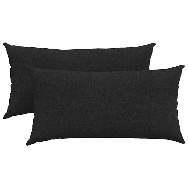 Grote foto vidaxl sofa kussens 2 pcs zwart 80 x 40 cm stof huis en inrichting woningdecoratie