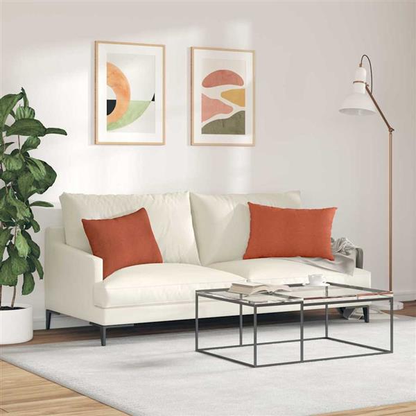 Grote foto vidaxl sofa kussens 2 pcs rood oranje 60 x 40 cm katoen stof huis en inrichting woningdecoratie