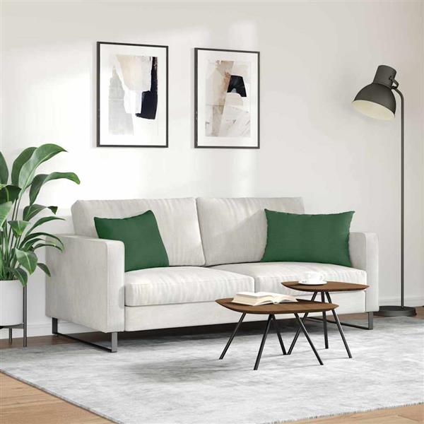 Grote foto vidaxl sofa kussens 2 pcs donkergroen 60 x 40 cm katoen stof huis en inrichting woningdecoratie