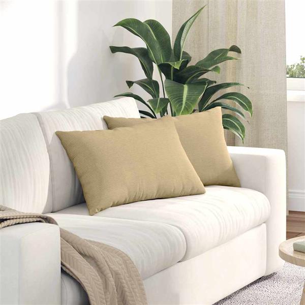 Grote foto vidaxl sofa kussens 2 pcs grijs groen 60 x 40 cm katoen stof huis en inrichting woningdecoratie