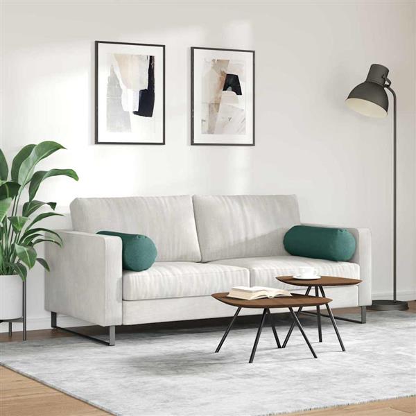 Grote foto vidaxl bolster kussens 2 pcs donkergroen 25 x 70 cm stof huis en inrichting woningdecoratie