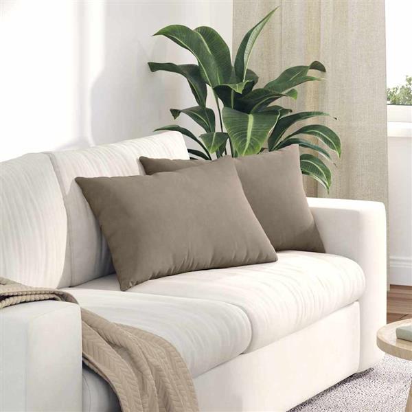 Grote foto vidaxl sofa kussens 2 pcs taupe 60 x 40 cm stof huis en inrichting woningdecoratie