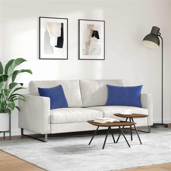 Grote foto vidaxl sofa kussens 2 pcs politieblauw 60 x 40 cm katoen stof huis en inrichting woningdecoratie