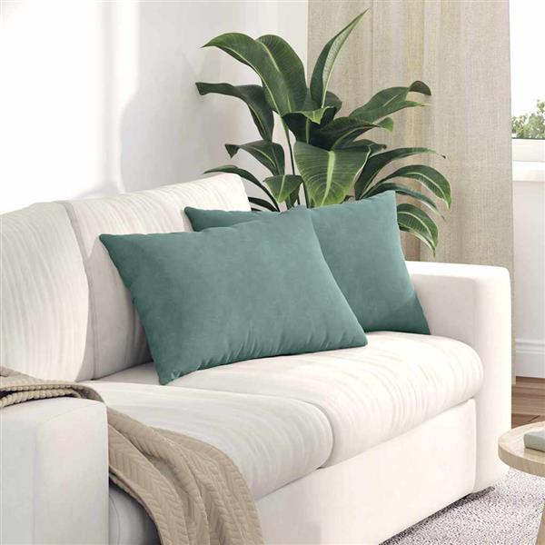 Grote foto vidaxl sofa kussens 2 pcs zeegroen 60 x 40 cm katoen stof huis en inrichting woningdecoratie