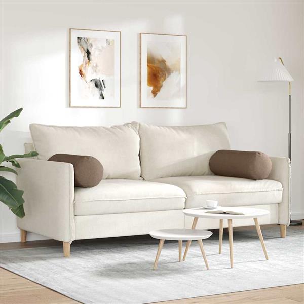 Grote foto vidaxl bolster kussens 2 pcs bruin 25 x 70 cm stof huis en inrichting woningdecoratie