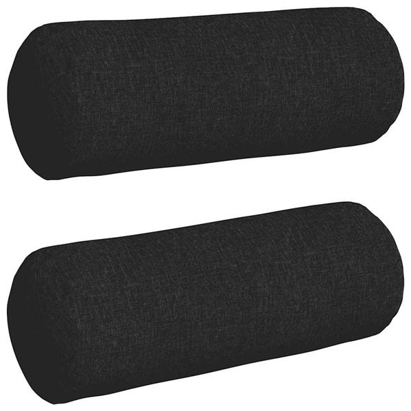 Grote foto vidaxl bolster kussens 2 pcs zwart 25 x 70 cm stof huis en inrichting woningdecoratie