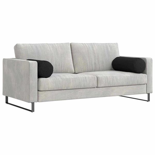 Grote foto vidaxl bolster kussens 2 pcs zwart 25 x 70 cm stof huis en inrichting woningdecoratie