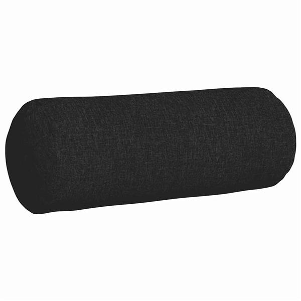 Grote foto vidaxl bolster kussens 2 pcs zwart 25 x 70 cm stof huis en inrichting woningdecoratie