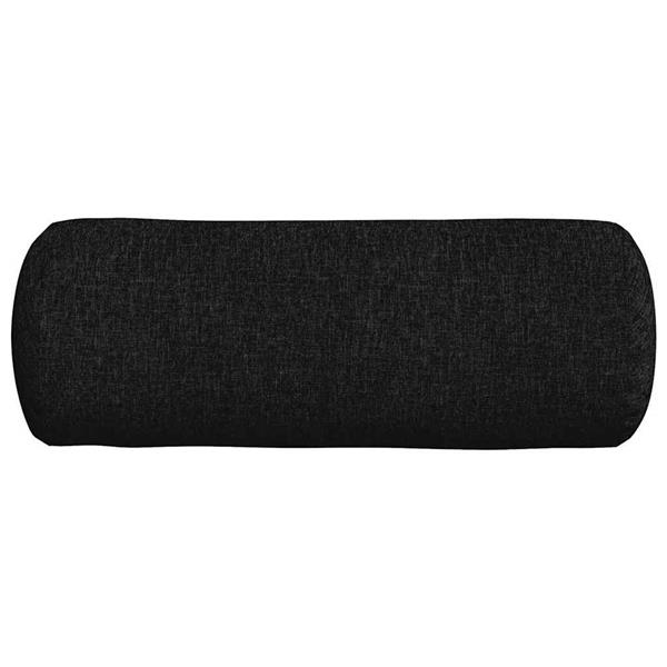 Grote foto vidaxl bolster kussens 2 pcs zwart 25 x 70 cm stof huis en inrichting woningdecoratie