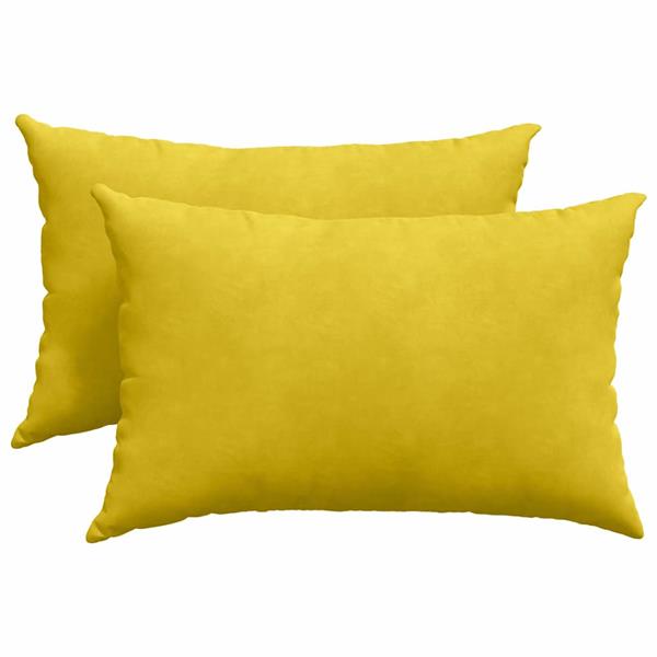 Grote foto vidaxl sofa kussens 2 pcs geel 60 x 40 cm katoen stof huis en inrichting woningdecoratie