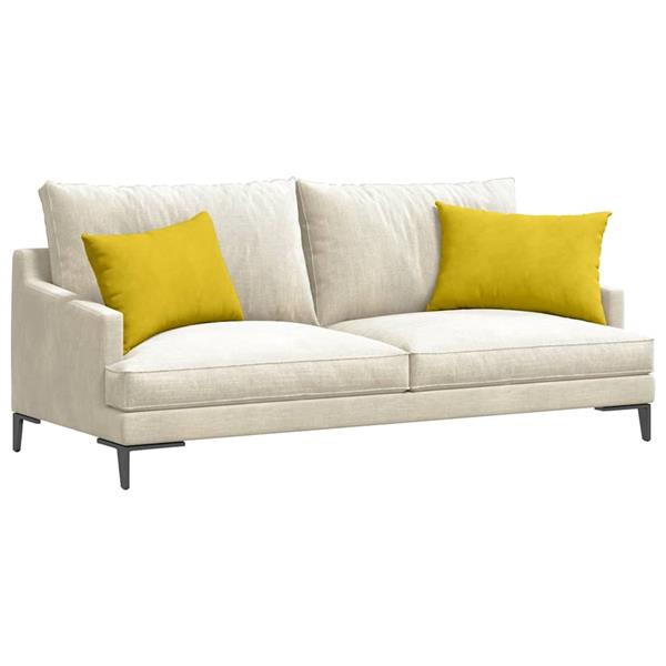 Grote foto vidaxl sofa kussens 2 pcs geel 60 x 40 cm katoen stof huis en inrichting woningdecoratie