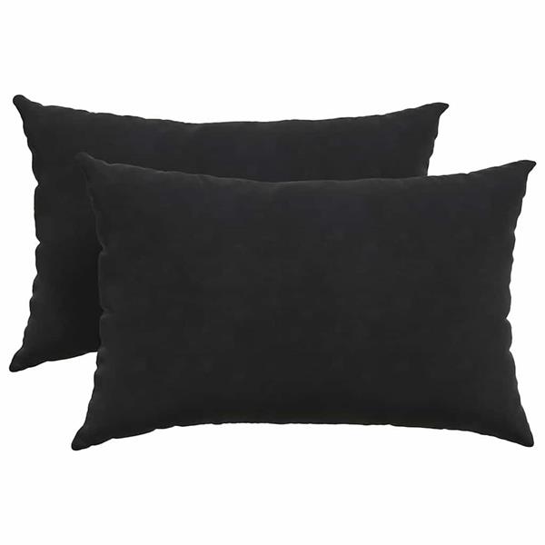 Grote foto vidaxl sofa kussens 2 pcs zwart 60 x 40 cm katoen stof huis en inrichting woningdecoratie