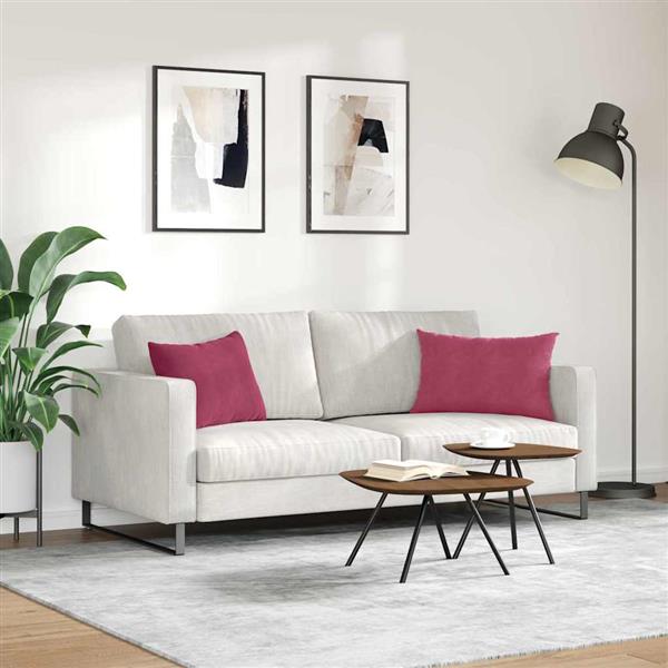 Grote foto vidaxl sofa kussens 2 pcs wijnrood 60 x 40 cm katoen stof huis en inrichting woningdecoratie