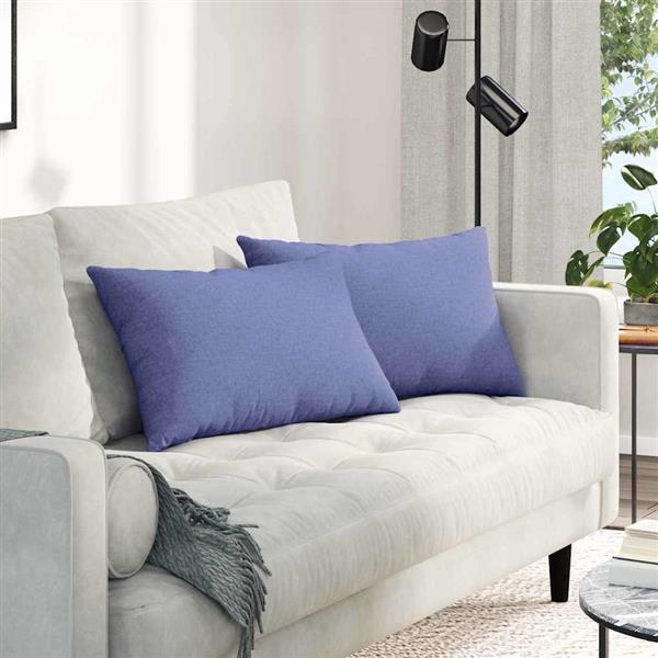 Grote foto vidaxl sofa kussens 2 pcs blauw 60 x 40 cm stof huis en inrichting woningdecoratie