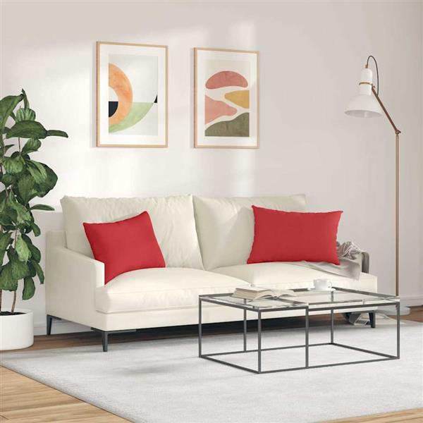 Grote foto vidaxl sofa kussens 2 pcs rood 60 x 40 cm stof huis en inrichting woningdecoratie