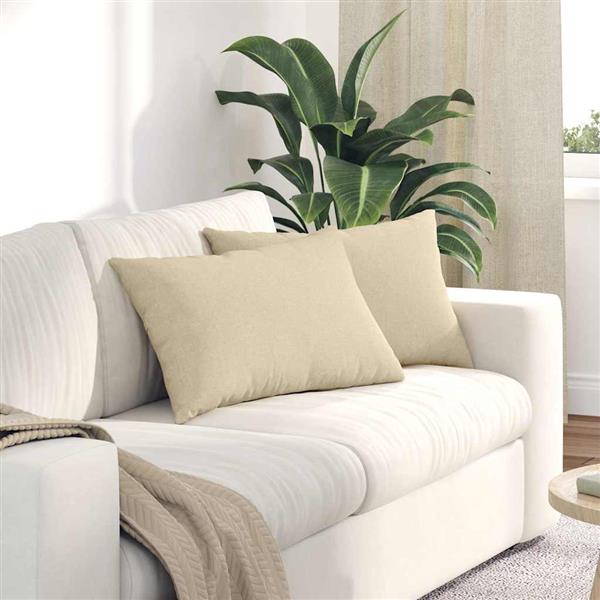 Grote foto vidaxl sofa kussens 2 pcs cr me 60 x 40 cm stof huis en inrichting woningdecoratie
