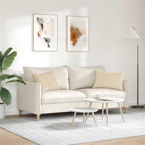 Grote foto vidaxl sofa kussens 2 pcs cr me 60 x 40 cm stof huis en inrichting woningdecoratie