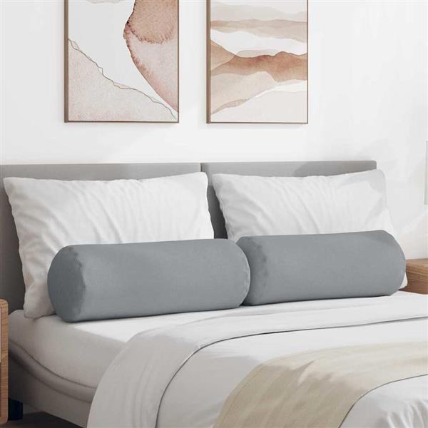 Grote foto vidaxl bolster kussens 2 pcs lichtgrijs 25 x 70 cm stof huis en inrichting woningdecoratie