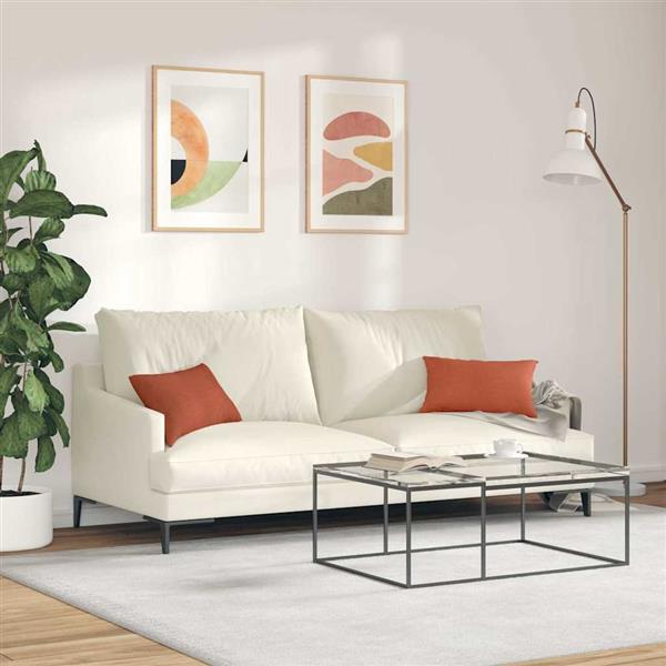 Grote foto vidaxl sofa kussens 2 pcs rood oranje 50 x 30 cm katoen stof huis en inrichting woningdecoratie