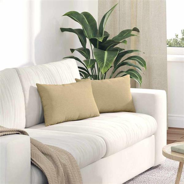 Grote foto vidaxl sofa kussens 2 pcs grijs groen 50 x 30 cm katoen stof huis en inrichting woningdecoratie