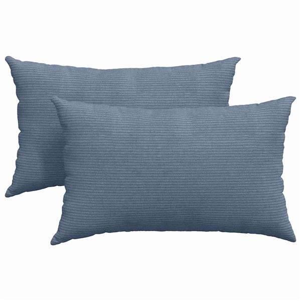 Grote foto vidaxl sofa kussens 2 pcs blauw 50 x 30 cm katoen stof huis en inrichting woningdecoratie