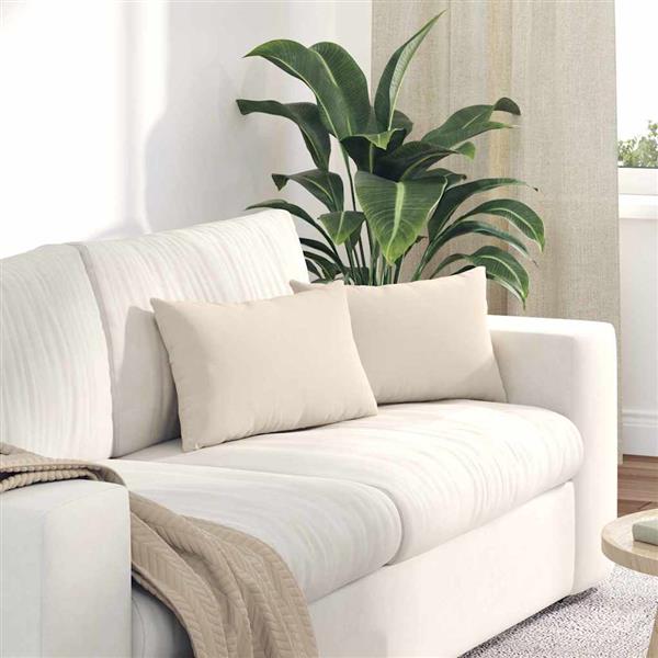 Grote foto vidaxl sofa kussens 2 pcs beige 50 x 30 cm stof huis en inrichting woningdecoratie