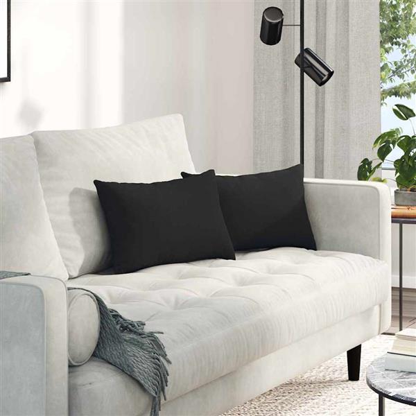 Grote foto vidaxl sofa kussens 2 pcs zwart 50 x 30 cm stof huis en inrichting woningdecoratie