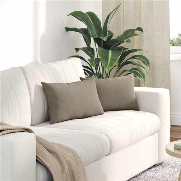 Grote foto vidaxl sofa kussens 2 pcs taupe 50 x 30 cm stof huis en inrichting woningdecoratie