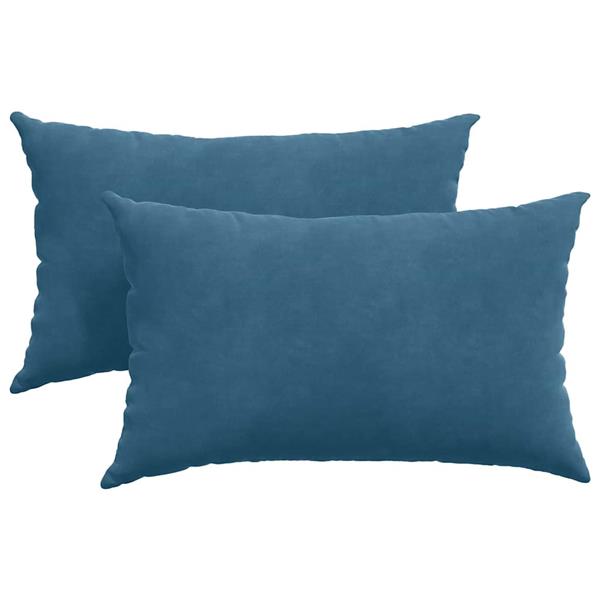 Grote foto vidaxl sofa kussens 2 pcs blauw 50 x 30 cm katoen stof huis en inrichting woningdecoratie