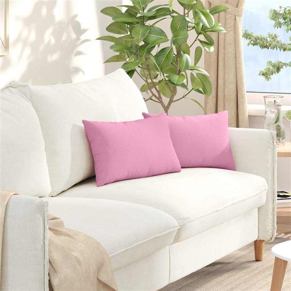 Grote foto vidaxl sofa kussens 2 pcs roze 50 x 30 cm stof huis en inrichting woningdecoratie