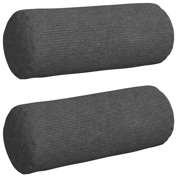 Grote foto vidaxl bolster kussens 2 pcs donkergrijs 15 x 40 cm katoen stof huis en inrichting woningdecoratie