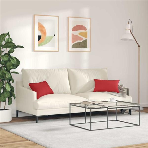 Grote foto vidaxl sofa kussens 2 pcs rood 50 x 30 cm stof huis en inrichting woningdecoratie
