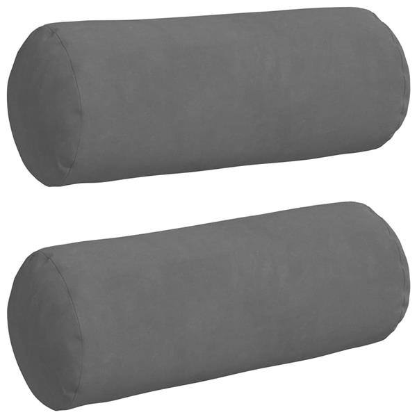 Grote foto vidaxl bolster kussens 2 pcs donkergrijs 15 x 40 cm microvezel stof huis en inrichting woningdecoratie