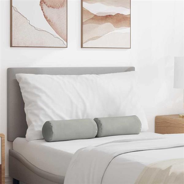 Grote foto vidaxl bolster kussens 2 pcs lichtgrijs 15 x 40 cm microvezel stof huis en inrichting woningdecoratie