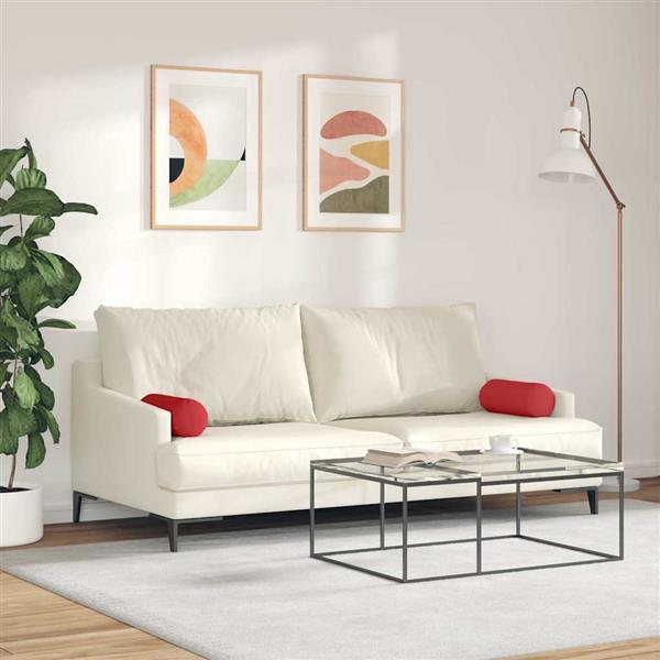 Grote foto vidaxl bolster kussens 2 pcs rood 15 x 40 cm stof huis en inrichting woningdecoratie