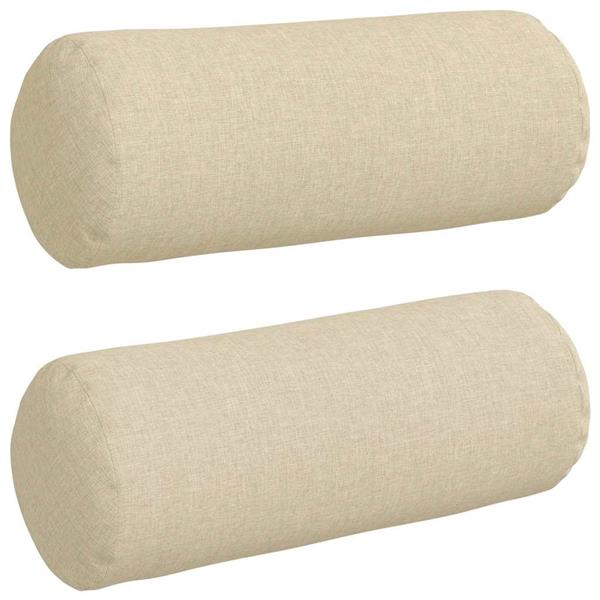 Grote foto vidaxl bolster kussens 2 pcs cr me 15 x 40 cm stof huis en inrichting woningdecoratie