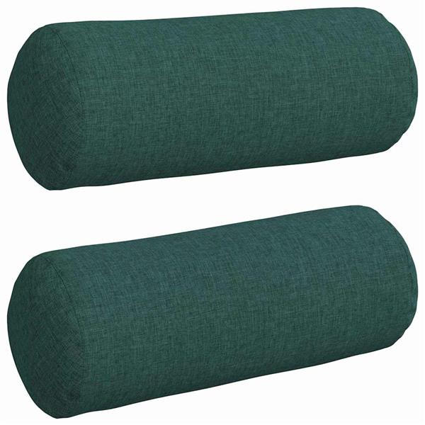 Grote foto vidaxl bolster kussens 2 pcs donkergroen 15 x 40 cm stof huis en inrichting woningdecoratie