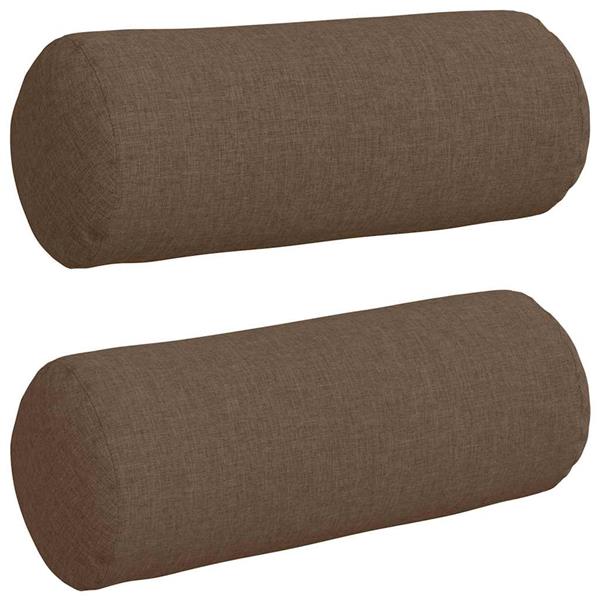 Grote foto vidaxl bolster kussens 2 pcs bruin 15 x 40 cm stof huis en inrichting woningdecoratie