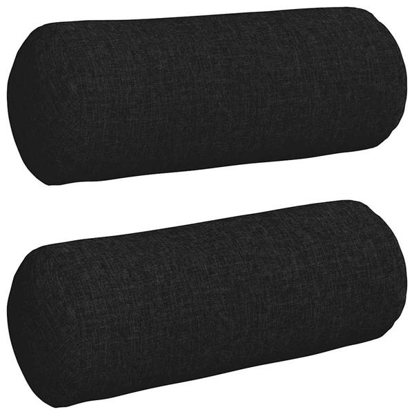 Grote foto vidaxl bolster kussens 2 pcs zwart 15 x 40 cm stof huis en inrichting woningdecoratie