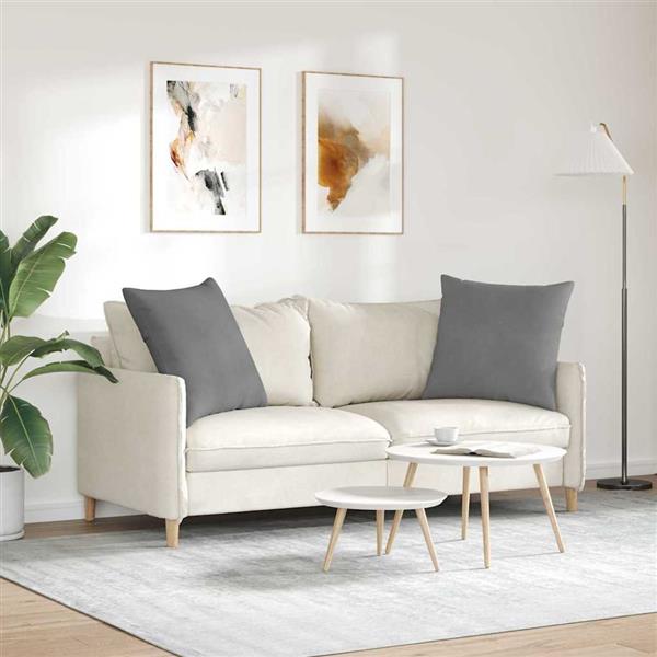 Grote foto vidaxl sofa kussens 2 pcs donkergrijs 80 x 80 cm stof huis en inrichting woningdecoratie