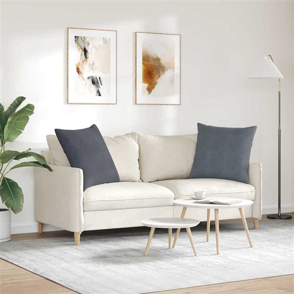 Grote foto vidaxl sofa kussens 2 pcs donkergrijs 80 x 80 cm katoen stof huis en inrichting woningdecoratie