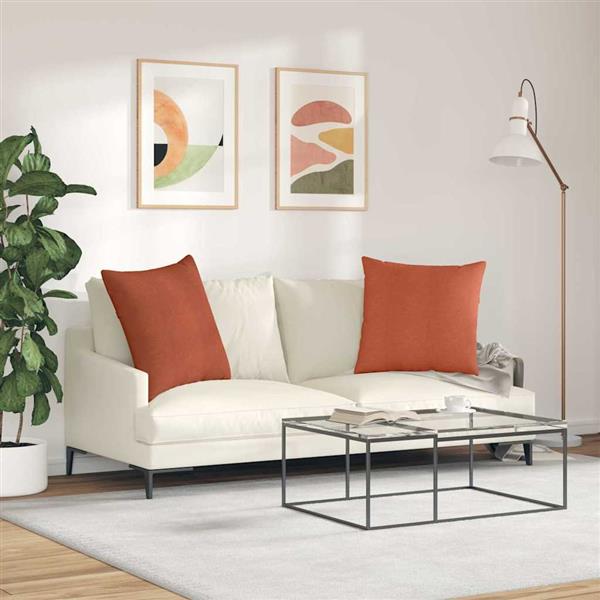 Grote foto vidaxl sofa kussens 2 pcs rood oranje 60 x 60 cm katoen stof huis en inrichting woningdecoratie