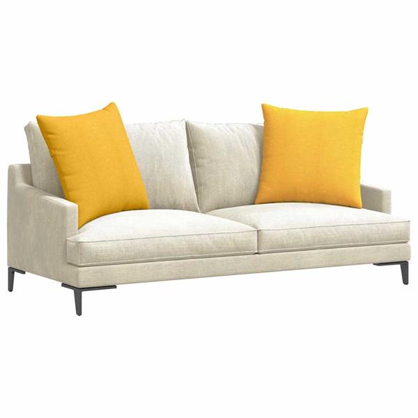 Grote foto vidaxl sofa kussens 2 pcs lichtgeel 60 x 60 cm katoen stof huis en inrichting woningdecoratie