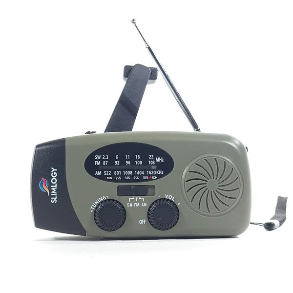 Grote foto slimlogy r3 mini 2000 mah noodradio nood zaklamp laadbaar met crank olijfgroen telecommunicatie batterijen en accu