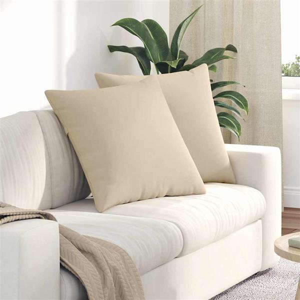 Grote foto vidaxl sofa kussens 2 pcs cr me 60 x 60 cm stof huis en inrichting woningdecoratie