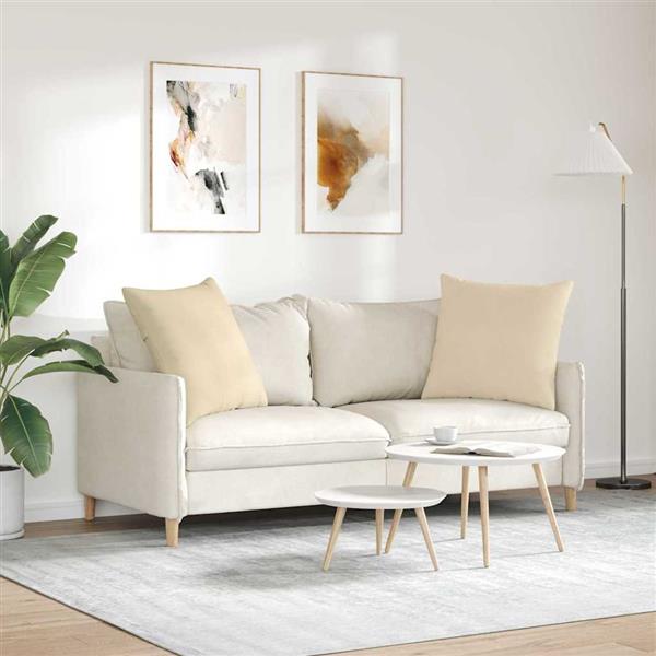 Grote foto vidaxl sofa kussens 2 pcs cr me 60 x 60 cm stof huis en inrichting woningdecoratie