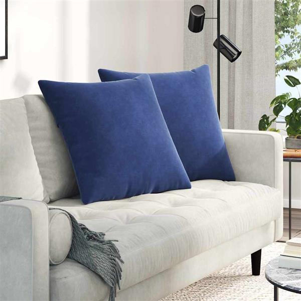 Grote foto vidaxl sofa kussens 2 pcs politieblauw 60 x 60 cm katoen stof huis en inrichting woningdecoratie