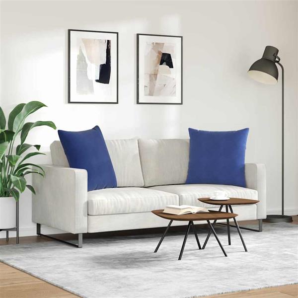 Grote foto vidaxl sofa kussens 2 pcs politieblauw 60 x 60 cm katoen stof huis en inrichting woningdecoratie