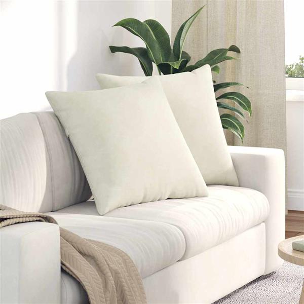 Grote foto vidaxl sofa kussens 2 pcs cr me 60 x 60 cm katoen stof huis en inrichting woningdecoratie